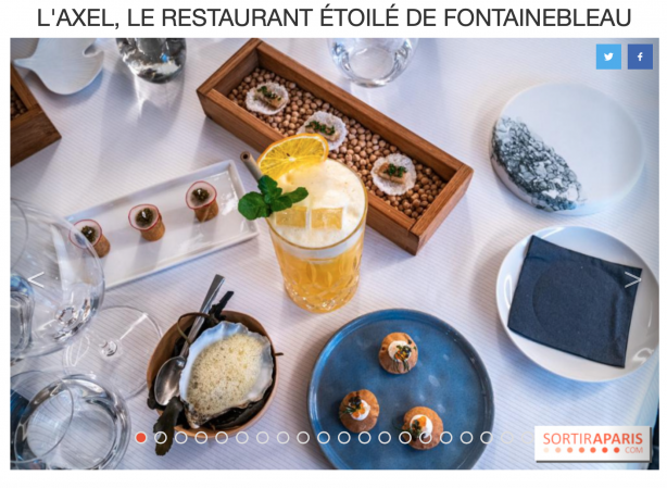 "Et si on se faisait une virée étoilée à Fontainebleau ? L'Axel, voilà le nom de ce restaurant divin, tenu depuis 10 ans d'une main de maitre par le chef Kunihisa Goto. Une cuisine française raffinée twistée d'une pointe de produits japonais, voilà de quoi faire une belle découverte."<br /><br />
https://www.sortiraparis.com/hotel-restaurant/restaurant/articles/270301-l-axel-le-restaurant-etoile-de-fontainebleau